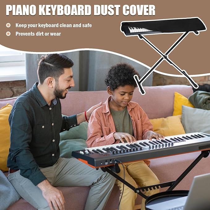 Piano Keyboard Dust Cover 61 Keys, Digital Electronic Piano Keyboard Covers, Thickening Full Covering Soft and Premium Surface, Essential Accessories to Protect Your Music Piano