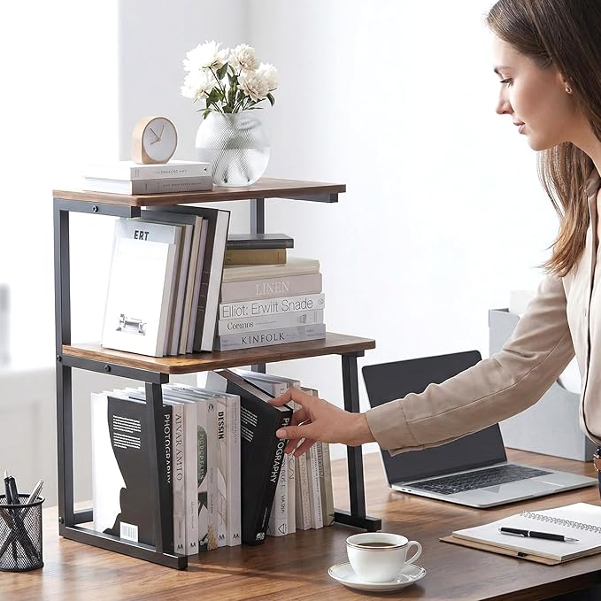 3-Tier Desktop Printer Stand, Universal Size Printer Shelf Organizer with Wide Platform, Heavy-Duty Multi-Purpose Office Desk Shelves for Home Office Organization