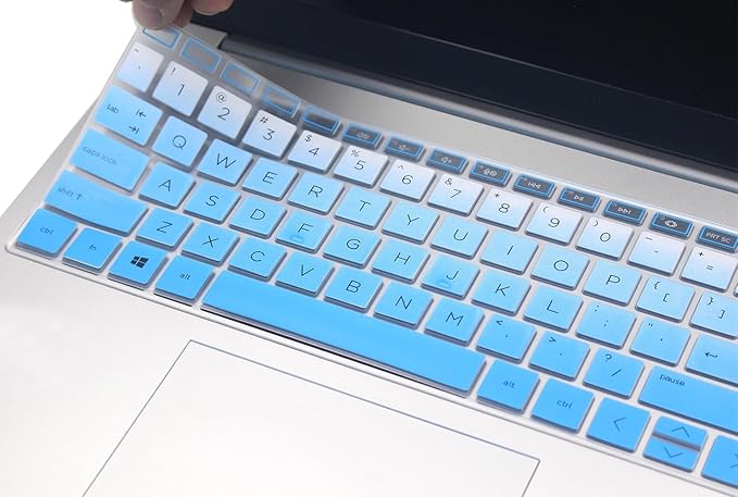 Keyboard Skin Cover Compatible for 2024 2023 2022 HP 15.6" Laptop 15t 15z 15-fc 15-fd Series 15z-fc000 15t-fd000, HP Pavilion 15 15-eg/eh/er 15t-eg200/eg300 15z-eh300 Series 15-fc0093dx (Ombre Blue)