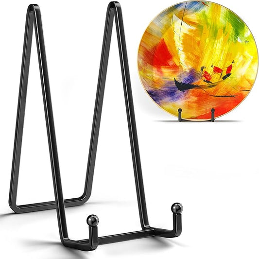 IPAME 12 Inch Large Plate Stands for Display - Metal Picture Frame Easel Stands for Plates, Books, Platters, Plaques, Decor (2 Pack)