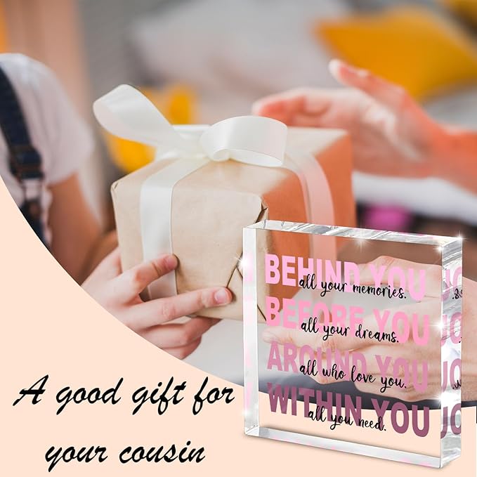 Graduation Gifts for Her - Pink Graduation Quote Decoration - All the Memories Behind You Acrylic Square Sign - Inspirational Gift for Women 4x4 Inch