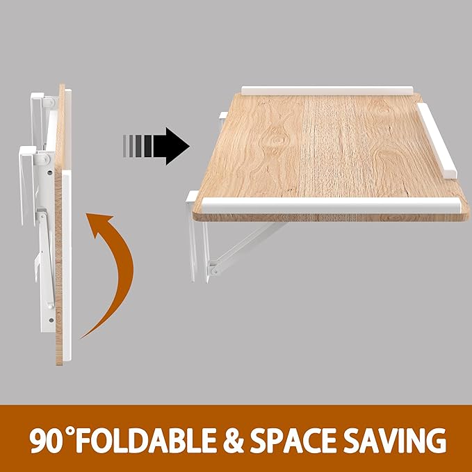 Foldable-Bedside-Shelf-for-Bunk-Bed - Extra Large Metal Clamp On Top Bunk Accessories Heavy Duty Floating Caddy Tray for Dorm Room Essential-White