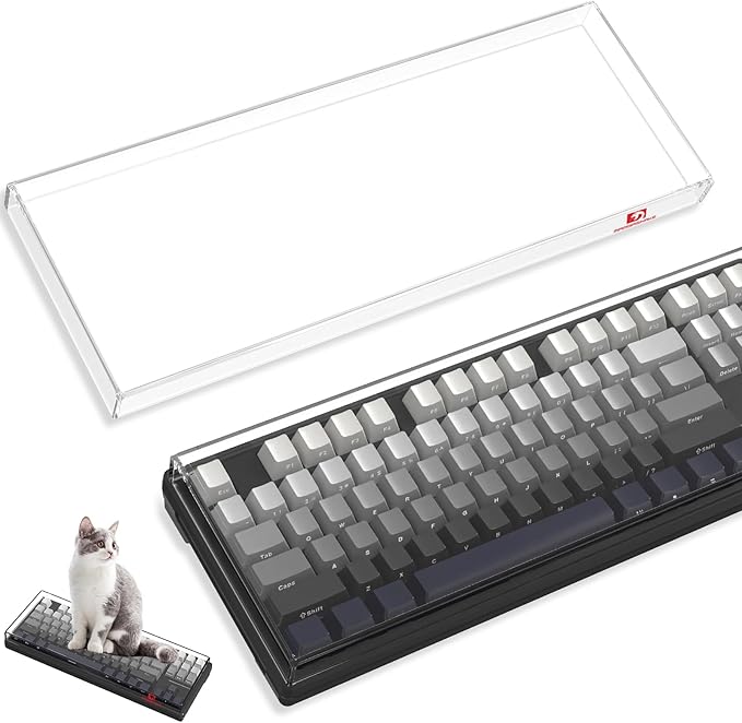 ZIYOU LANG KC03 Acrylic Clear Transparent Keyboard Cover(13.9 * 5 * 0.9’’) with Dustproof Waterproof Anti-hit Anti-cat Protective Case for 75% Layout 82Key 84Key 87Key Mechanical Gaming Keyboard
