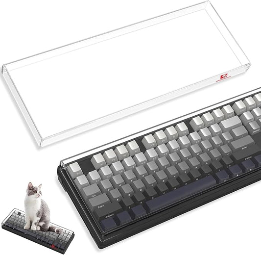 ZIYOU LANG KC03 Acrylic Clear Transparent Keyboard Cover(13.9 * 5 * 0.9’’) with Dustproof Waterproof Anti-hit Anti-cat Protective Case for 75% Layout 82Key 84Key 87Key Mechanical Gaming Keyboard