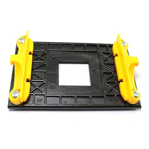 RLECS AM4 Retention Bracket & AM4 Back Plate - CPU Cooler Mount - Yellow Plastic