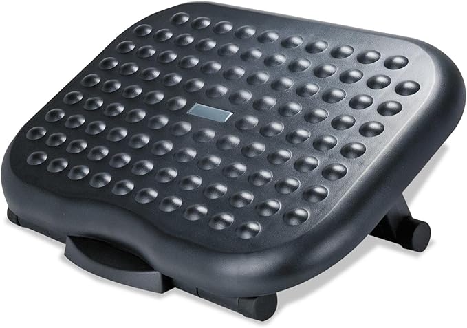 Alera ALE Relaxing Adjustable Footrest, 13 3/4w x 17 3/4d x 4 1/2 to 6 3/4h, Black