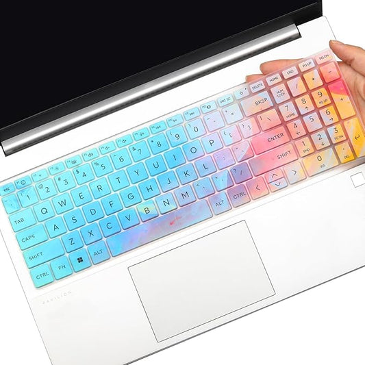 Keyboard Cover for HP 15.6" Laptop 15t 15z 15-fcxxxx 15-fdxxxx Series 2026 2025 2024, HP 15t-fd100/fd000 15-fd0083wm 15-fc0025dx 15-fc0093dx 15-fd0005dx fd0023dx, HP 250 255 G10 15.6 -Stylish Colorful