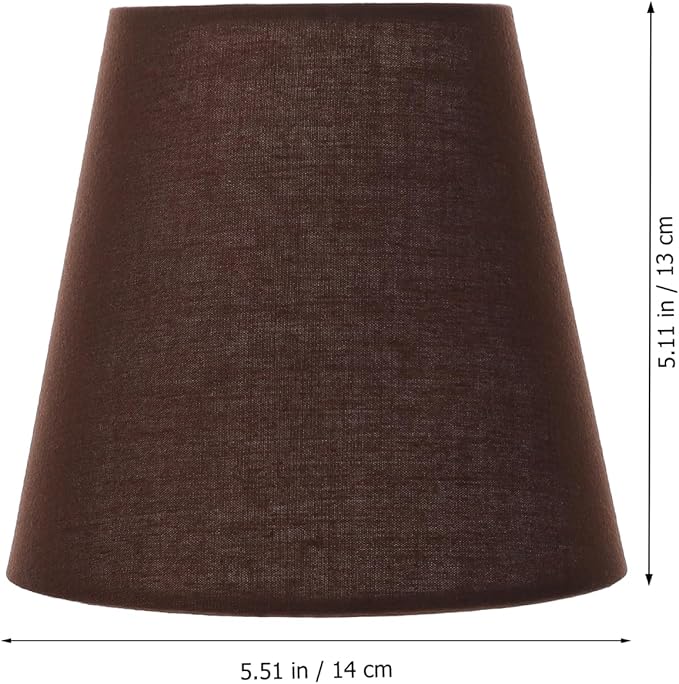 Kichvoe Cloth Lamp Cover 5.51In Brown Fabric Lampshade Clip on for Table and Floor Lamps Decorative Lighting Accessories
