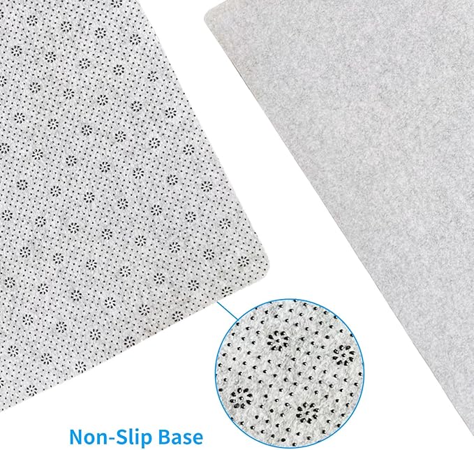 DAWNTREES Non-Slip Felt Desk Mat | 36''x16'' | Large Computer Desk Mat Keyboard and Mouse Pad | Office Desktop Pad Protector (Light Grey)