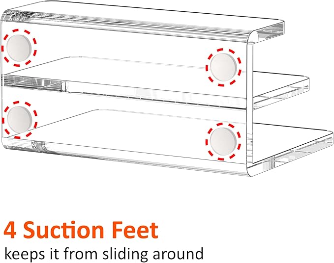 FUCDTEFC Desk Mail Organizer, 2 Section Clear Acrylic File Holder Letter Organizer, Vertical Lightweight Modern Envelope Holder Desk Accessories & Workspace Organizers for Office, Home, School