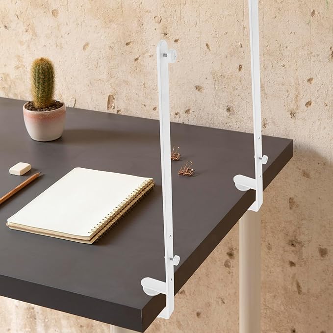 BESPORTBLE Adjustable Over The Table Rod Stand for Pegboards, Folding & Height Adjustable Desk Mount for Shelves and Workbenches, 2pcs White Organizer Holder