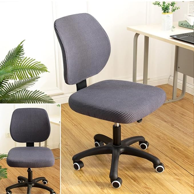 Yikko Dining Room Chair Cover, Elastic Stretch Chair Slipcovers Super Fit Anti-dust Desk Seat Cover Spandex Removable Washable Kitchen Chair Protective Cover Applicable Seat Size 15-20 Inches (Grey)