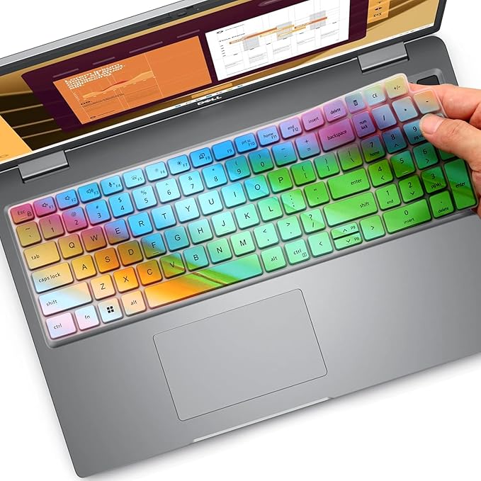 Colorful Laptop Keyboard Cover Skin for Dell Latitude 5550, 5540, 5520, 5521, 3540 15.6" and Dell Precision 3560, 3561, 3570, 3571, 3580, 3581, 3590, 3591 15.6 inch Laptop