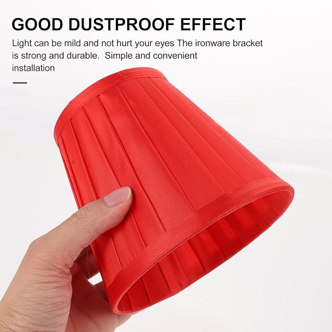 Hemobllo Simple Lampshade Large Red Fabric Lampshade for Table Bedside and Floor Lamps