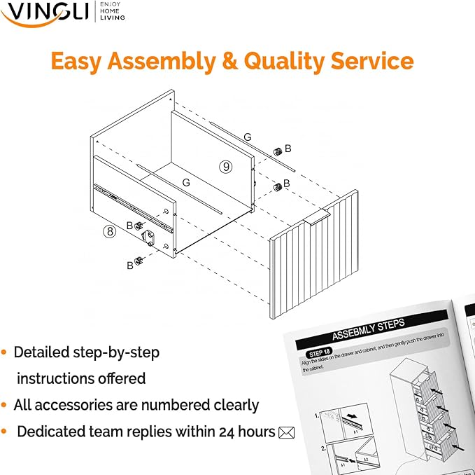 VINGLI Tall 4 Drawer File Cabinet, Home Office Filing Organizer, for Letter Size File Folder Storage, Modern Style Fluted Design, Wood Vertical Filing Cabinet, Printer Stand, Archivador (Oak)