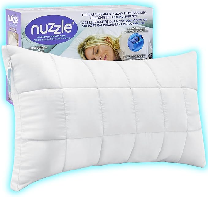 Nuzzle King Size Bed Pillow, Luxury Adjustable Firm Pillow, Hotel Collection - Best Adjust Height Soft Cooling Pillow for Back, Stomach or Side Sleepers