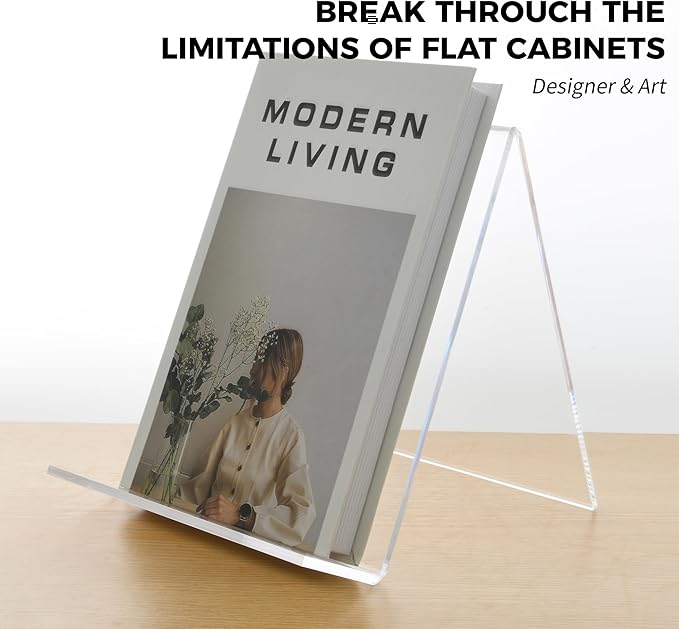 Acrylic Book Stand, Book Display Holder 8.5 x 11, Clear Acrylic Display Easel Transparent Display Stand Holder Tablet Holder for Album, CD, Magazine, Picture, Plate, Artworks, Phone, Tablet