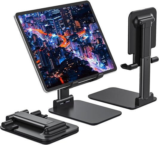 Anozer Tablet Stand Foldable & Adjustable, Portable Monitor Stand 5.55*3.94" Wide, Fit for iPad Holder Stand Compatible with iPad Pro 11, 12.9/for iPad 10.9; Surface Pro; Portable Monitor 4.7-15.6"