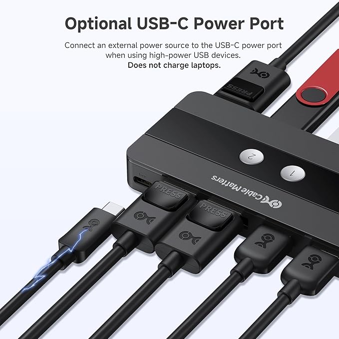Cable Matters USB 3.0 KVM Switch DisplayPort 1.4 for 2 Computers with 8K@60Hz / 4K@240Hz Display Port Video & 3X 5Gbps USB Ports, FreeSync, G-SYNC and HDR Support - RF Remote Control Switch