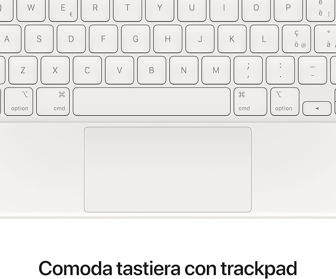 Apple Magic Keyboard: iPad Keyboard case for iPad Pro 11-inch (1st, 2nd, 3rd, 4th gen) and iPad Air (4th, 5th gen, and M2), Great Typing Experience, Built-in trackpad, Italian - White