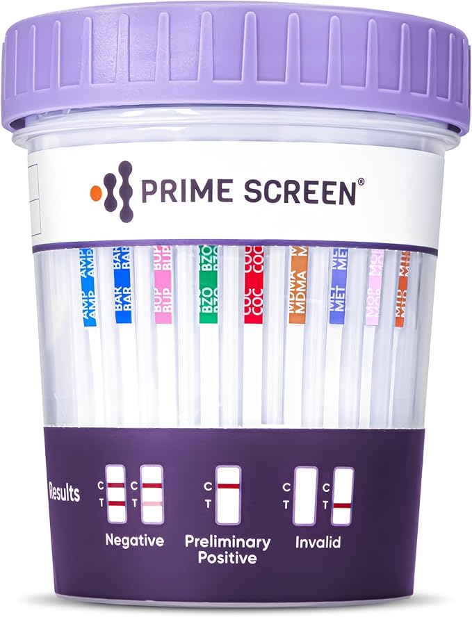 Prime Screen 12 Panel Urine Cup (AMP,BAR,BUP,BZO,COC,mAMP,MDMA,MOP,MTD,OXY,PCP,THC) C-Cup, CDOA-6125 (100)