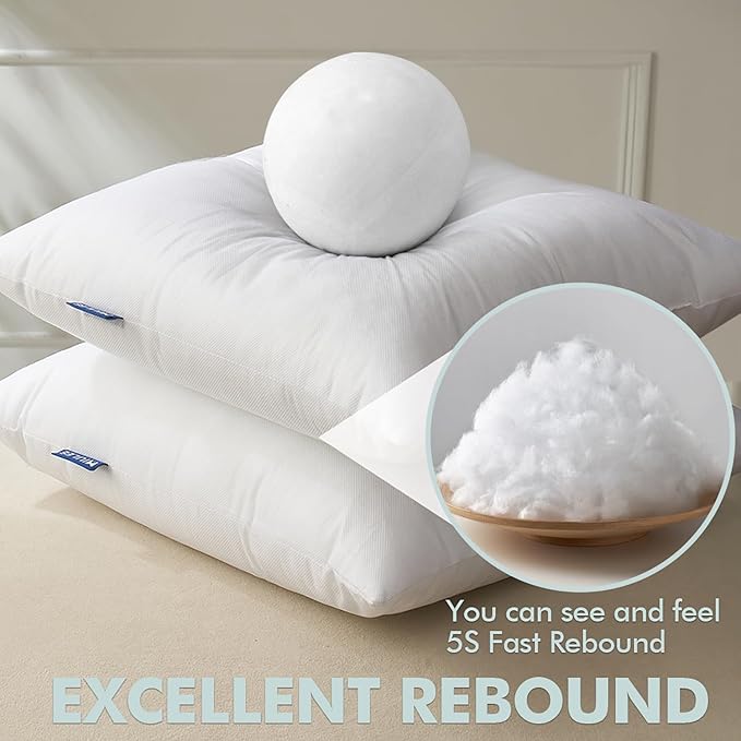 MIULEE Standard Size Set of 2 Throw Pillow Inserts, Nowoven Decorative Pillow Inserts for Living Room