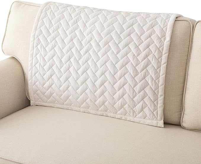 Eismodra Couch Cover,Sectional Couch Covers,Sofa Covers for 3 Cushion Couch,Anti-Slip Sofa Slipcovers for Dogs Cats Kids Loveseat Recliner L Shaped Armrest Backrest,White 36''x36''(Only 1 Piece)