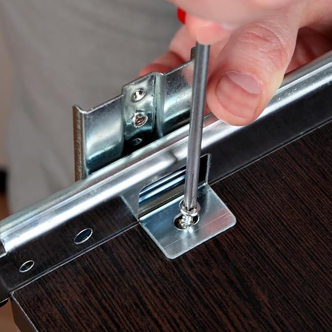 FAVOMOTO Drawer Slides, Underdesk Keyboard Tray Slides Drawer Glides Full Extension Drawer Slides Dresser Glides Keyboard Tray Under Desk Slide for Cabinet Furniture Hardware Accessories