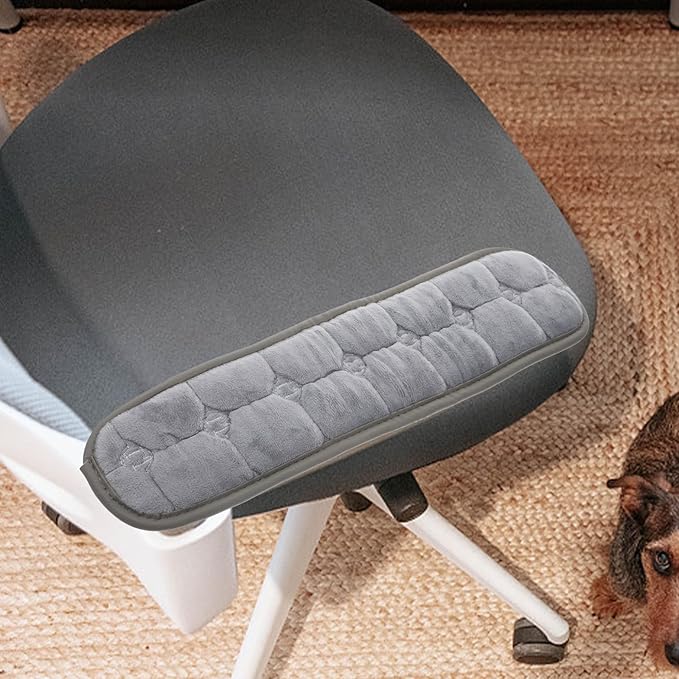 Garneck Office Chair Arm Covers Elastic Comfortable Chair Armrest Pad Grey Gaming Armrest Cushion Pillow Cover Support for Elbow Forearms Office Home