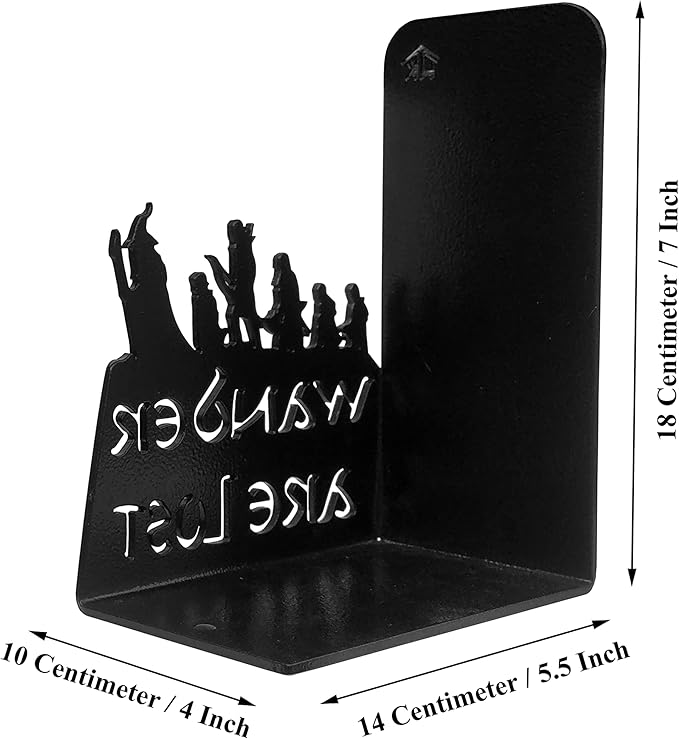 Decorative bookends for Shelves, Heavy Metal Bookends, Unique Bookends, Non Skid Book Ends, Book Stopper for Home/Office Decor/Shelves, 7 X 5.51 X 4 in/Piece (with Quote on Product)