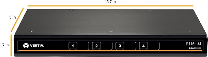 Avocent Vertiv Cybex SC800 Secure Desktop,4 Port,Single Head Monitor,DisplayPort,TAA Compliant,Common Access Card (CAC),Dedicated Peripheral Port (DPP),Secure Desktop KVM Switch(SC840D-001)