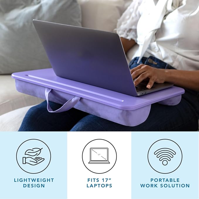 LAPGEAR Original Lap Desk – Fits Up to 17” Laptops – Purple Amethyst – Style No. 45152