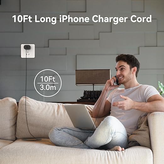 Phone 17 16 15 Charger Fast Charging Type C Chargers USB C Fast Charger Block & Phones 17 Charger Cord 10FT Long USB C Charging Cable for i.Phone 17/17 Pro/17 Pro Max/Air/Phone 16 15 Pro Max,Black