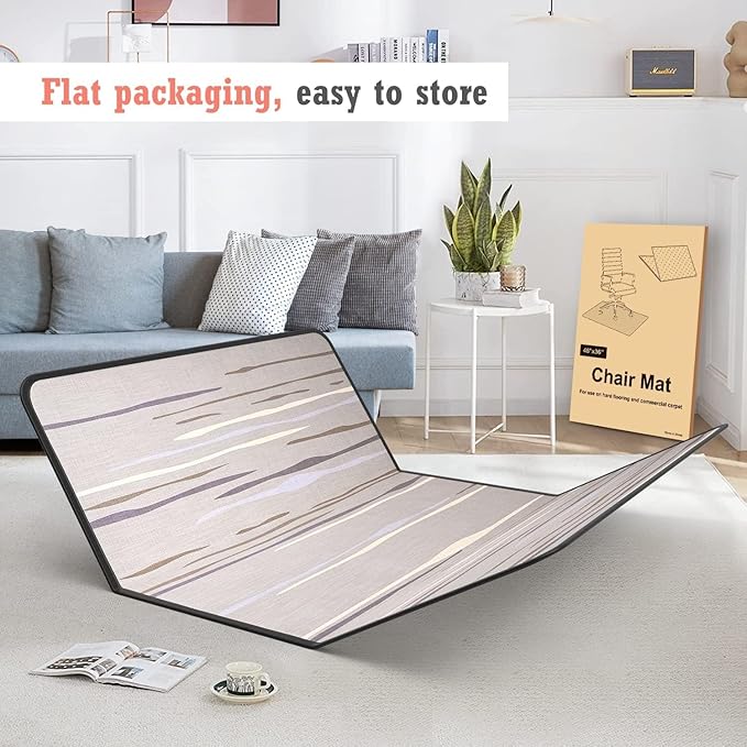 Heavy Duty Office Chair Mat for Carpet and Hardwood Floor Bohemian Desk Chair Mat Rug 36'' x 48'' Jacquard Woven Surface Floor mats for Office Home