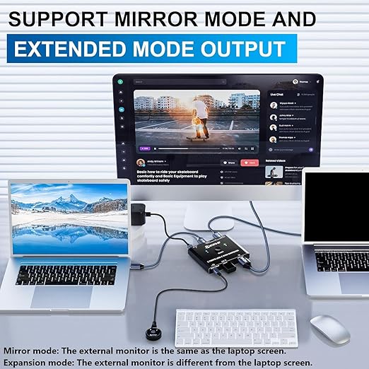 USB C KVM Switch 4K@60Hz,MLEEDA KVM Switch USB C for 2 Laptops Share Single HDMI Monitor and Keyboard Mouse,Compatible with Windows,Mac OS,Wired Remote and USB Power Cord Included