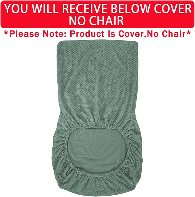 Vanity Chair Cover Criss Cross Chair Cover Waterproof and Elastic Armless Chair Slipcover Armless Chair Covers Office Chair Covers (Green,Just The Cover,No Chair)