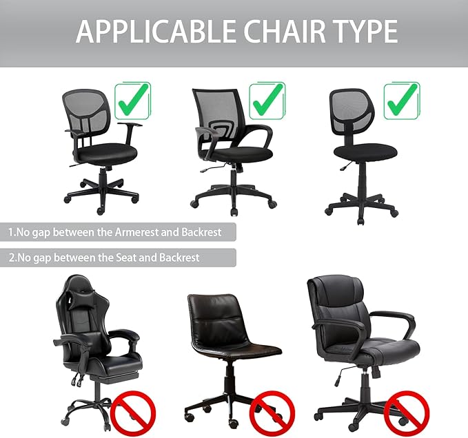 Stretch Jacquard Office Chair Cover with Armrest Covers, Removable Washable Desk Chair Cover, Anti-dust Seat Cushion Protectors -Seat + Backrest, Grey
