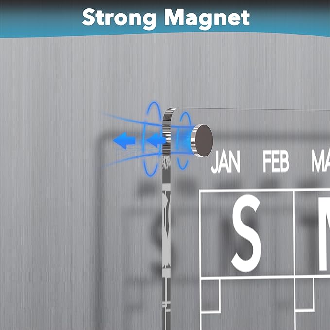 Neatsure Acrylic Magnetic Meal Planner Menu Board for Kitchen Fridge w/ 8 Markers, Clear Refrigerator Weekly Dry Erase Calendar Planning Noteboard to Do/Grocery/Shopping List/Chore Chart/, 12"x9"