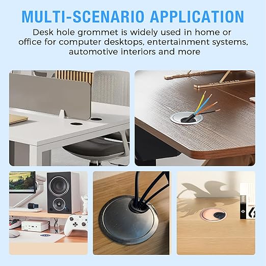 Desk Grommet 2" (50 mm), Desk Cord Hole Cover, Cable Grommet Metal Zinc Alloy Materilal, Desk Hole Grommet for Office and Home Table Cable, Detachable Cable Cord Organizer (Bronze 2 Pcs)