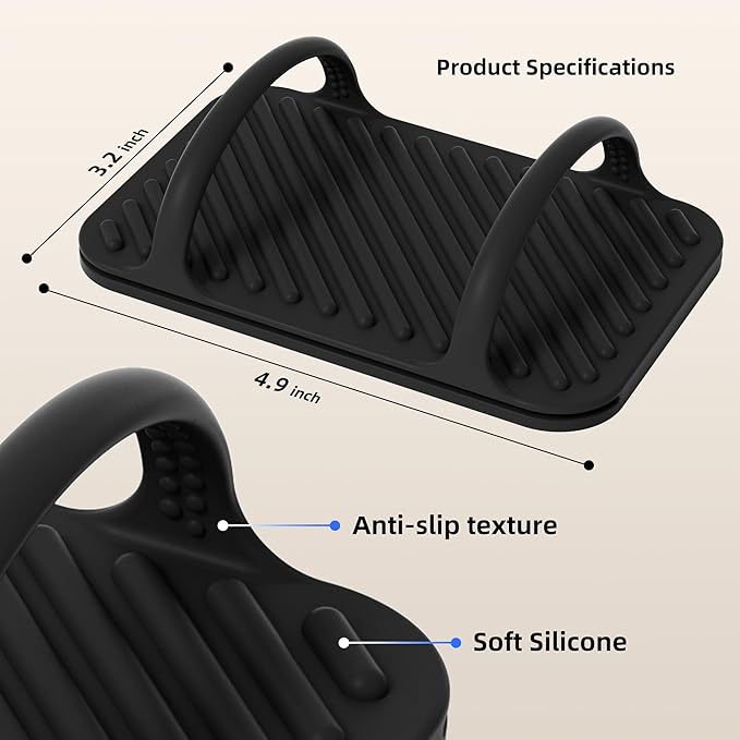 2 Pack Universal Silicone Laptop Charger Holder,Under Desk Power Brick Mount Organizer for Charging Brick & Cables,Flexible Non-Slip Power Bricks Mount,Secure Supply Holder for Laptop Charger,Black