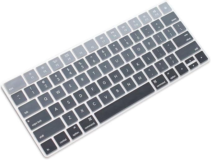 ProElife Ultra Thin Silicone Keyboard Protector Cover Skin for Apple Magic Keyboard & Magic Keyboard 2 (U.S Version, Model: MLA22L/A-A1644, Without Numeric Keypad) (Ombre Gray)