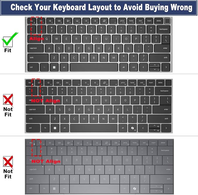 Keyboard Cover for Dell Latitude 14" 3450 3440 5450 5440 5430 5431 5420 7450 7440 7430 7420 7410, Dell Latitude 14" 9420 9430, Latitude 16 7650 7640, Latitude 9520 9510 7520 15.6"-Ombrepurple