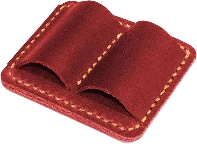 Handmade Leather Pen Holder Clip Notebook Pen Loop Stylish, notebook pen pencil holder clip and Practical Pen Organizer (Red)