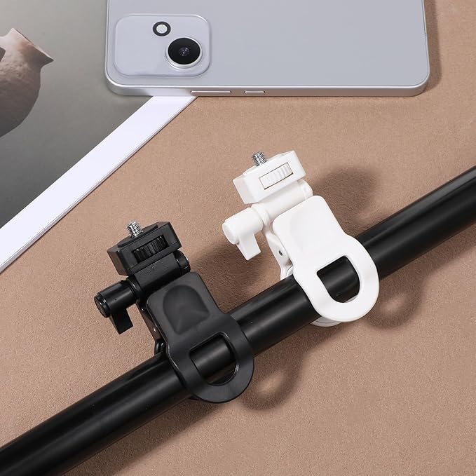 2 Pack Webcam Monitor Mount Monitor Camera Mount with 1/4 Screw Ring Camera Clip Webcam Stand Mounts for Tripod Screen LCD Display Top Fill Light Flash Phone Tripod Tablet Video Live