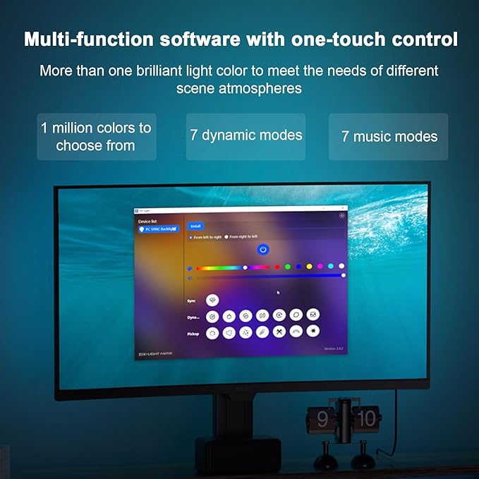 Smart LED Strip Lights for Computer Monitor Backlight, RGB Gaming Lights for 27 inch Screen, 4 Sides