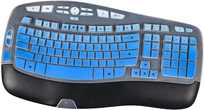 Keyboard Cover for Logitech K350 MK550 MK570 Keyboard Cover Skin for Logitech K350 MK550 MK570 Wireless Keyboards Covers Skin Protector Accessories, Ombre Blue