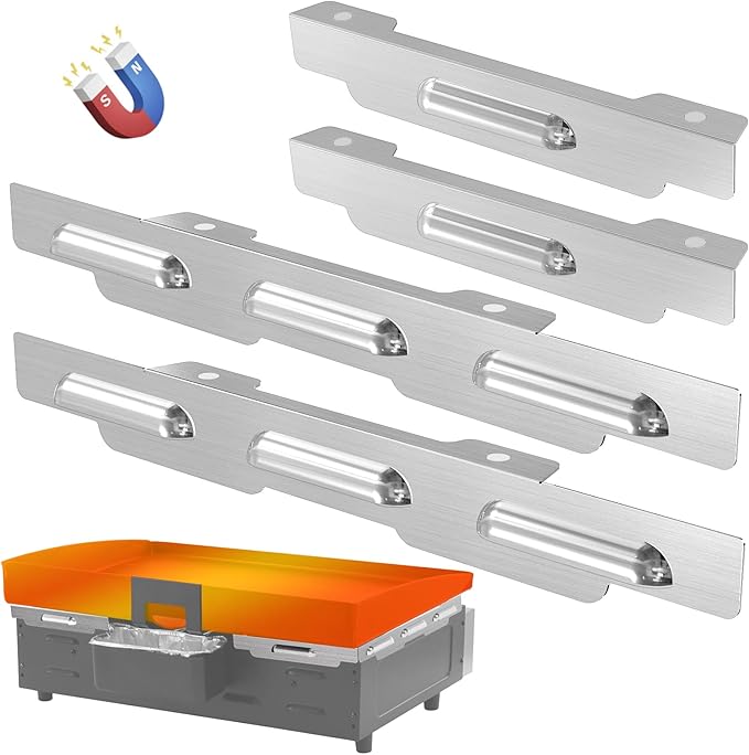 Stainless Wind Guards for Blackstone 22” Griddle, for Blackstone Griddle Accessories Gas Saving, 5018 Magnetic Stainless Steel Wind Screens, Compatible with Rear Grease Cup, Hood and Side Shelf