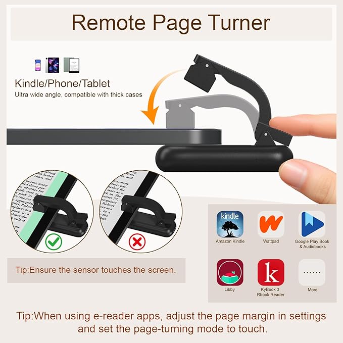 Houele Tablet Floor Stand with Remote Page Turner, iPad Floor Stand Kindle Holder with Removable Tray for Bed, Height Adjustable Tablet Mount iPad Holder for 4.7" -15.6" Kindles iPads and Phones