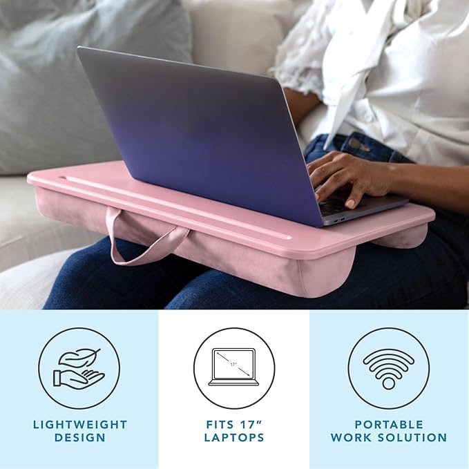 LAPGEAR Original Lap Desk – Fits Up to 17″ Laptops – Rose Quartz – Style No. 45154