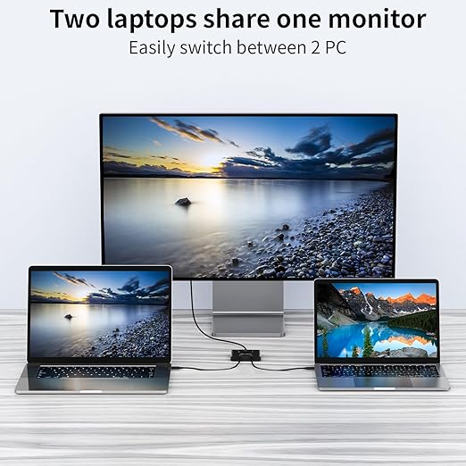 USB C Switch,Bi-Directional USB C Switcher 2 Computers,MLEEDA USB Type C KVM Switch 8K@60Hz 4K@120Hz Video/10Gbps Data Transfer/100W Charging,Compatible with Thunderbolt Device,USB-C Cables Included